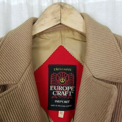 Europe Craft Import Corduroy Car Coat Mens 40 West Germany 50s