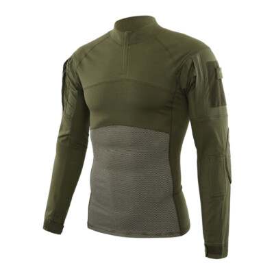 Tactical Shirt Long Sleeve Combat Shirt Top Camo Airsoft Outdoor