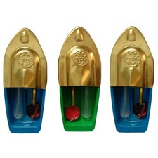 NEW Original Authentic Indian Putt Putt Boat Steam Operated Tin Toy set of 3 pcs