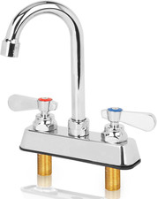 Leak-Free Commercial Bar Sink Faucet 3-1/2" Gooseneck Spout with Ceramic Valve,