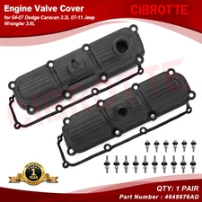 Left & Right Valve Cover for 2004-07 Dodge Caravan 3.3L 07-11 Jeep Wrangler 3.8L