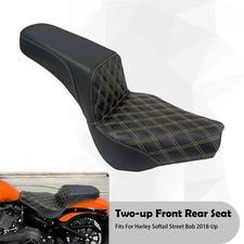Driver Passenger Seat Gold Stitching For Harley 18-24 Softail Deluxe Street Bob