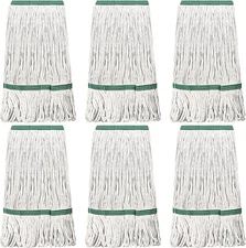6-Pack Heavy Loop End Cotton String Mop Head - Heavy Duty Commercial Refills