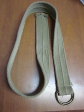 MENS CANVAS WEB MILITARY BELT GREEN/BROWN NWOT 39" LONG