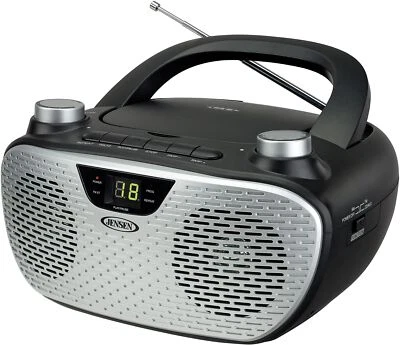 Jensen CD-485-BK Boombox CD AM/FM Stereo Radio, Black