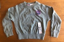 Wonder Nation Girls Graphic Fleece Sweatshirt PEACE SYMBOL Keep Believing XS 4-5