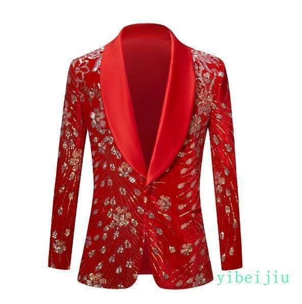 VETEMENTS Paillettes Uomo Scialle Bavero Giacche Un Bottone Blazer Cappotti Casual Performance TG.
