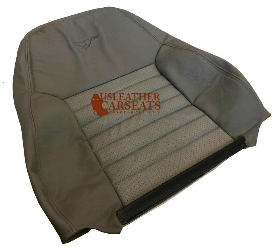 1999-2004 Ford Mustang Saleen S281 Driver Side LEAN BACK Leather Seat Cover Gray - Image 4 of 4