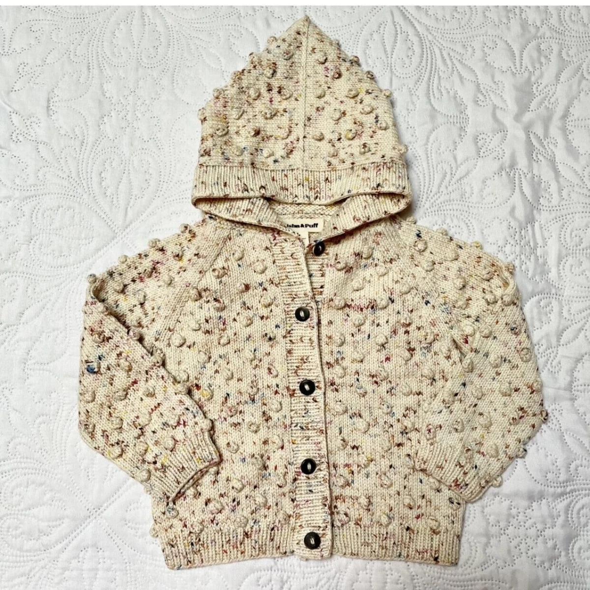 Misha + Puff Hooded Popcorn Cardigan Sweater Size    eBay