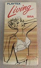 Vintage MCM Playtex Living BRA White Size 36B Nylon Cups Orig Box Never Worn