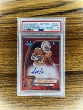 2024 BOWMAN U SAPPHIRE NICO IAMALEAVA CHROME PROSPECT AUTO RED /5 PSA 10