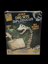 Dinosaur Dig Kit Digging Tool Brush Hammer Sand Block DIPLODOCUS Excavation NEW