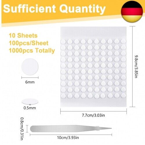 1000 Stück Klebepunkte Doppelseitig, Rund Foto Klebepads, Transparent Klebende - Bild 2 von 7