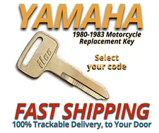 Yamaha Motorcycle Keys 80-83 Replacement Key Cut to Code A34344-A44331 All Metal