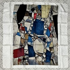 FERNAND LEGER LA FEMME EN BLEU 34  X 34  SILK SCARF WOMAN IN BLUE TAPESTRY PRINT