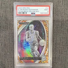 Panini Spectra 2023-24 Titan Shai Gilgeous-Alexander #53 Red & Yellow /49 PSA 9…