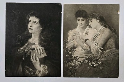 2 Antique Prints James Sant Thorn Between Two Roses Inspiration/Soul's Awakening