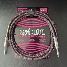 Ernie Ball 10' Braided Instrument Guitar/Bass Cable Purple Python P06427