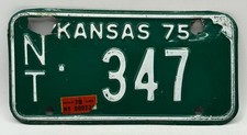 Old 75 KS. MC Harley Shovelhead Vintage 1975 Kansas Motorcycle license Plate