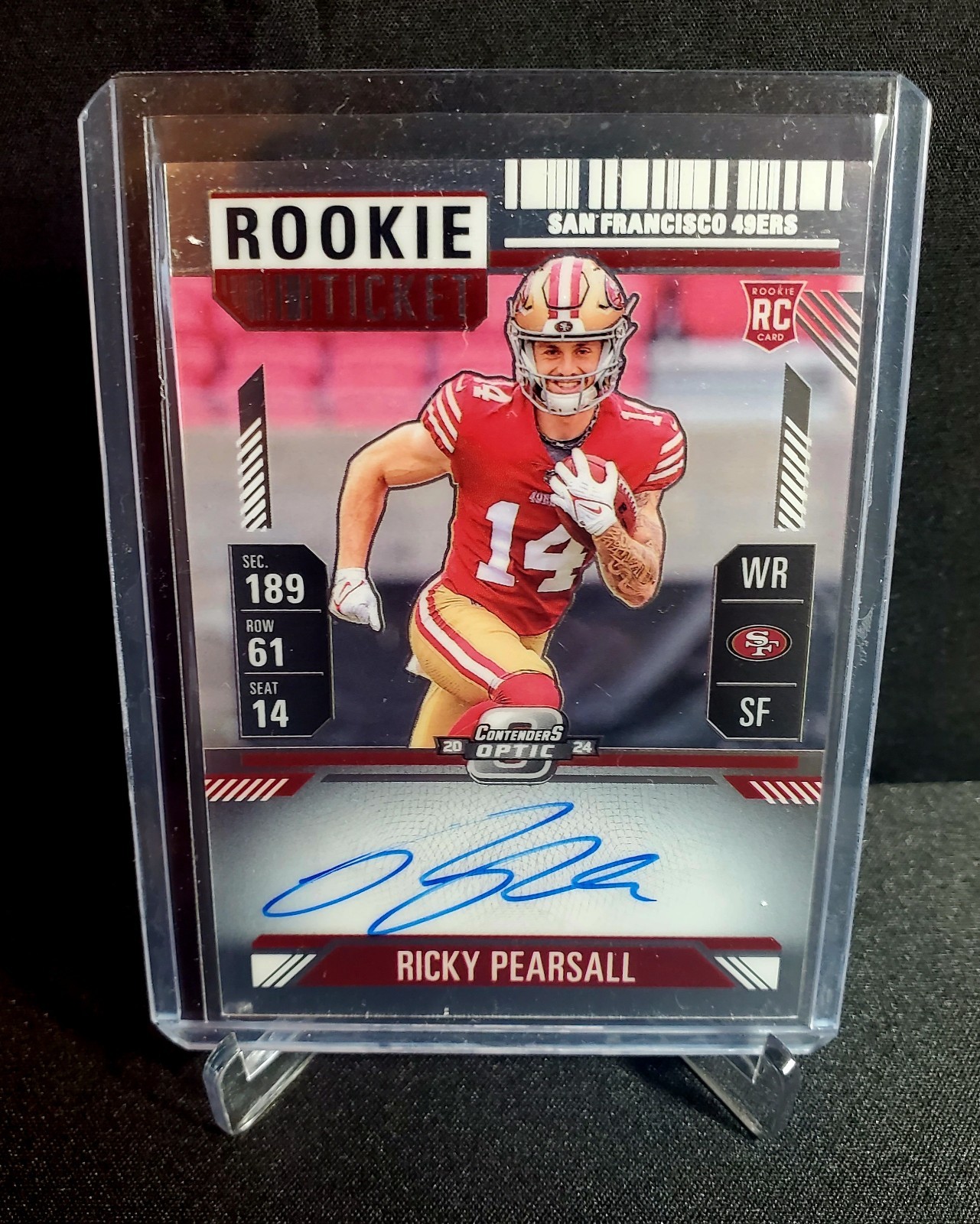 2024 Panini Contenders Rookie Ticket Ricky Pearsall On-Card Auto #109 49rs