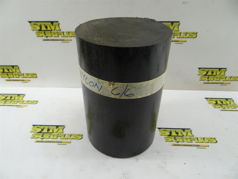6.5LB PIECE OF NYLON MACHINABLE PLASTIC ROUND STOCK 5" DIA X 7-3/4" LONG