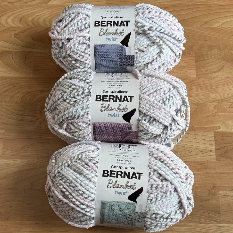 3 Yarnspirations Bernat Blanket Twist Lilac Grove #57002 Crochet Knit NEW Read - Image 1 of 4