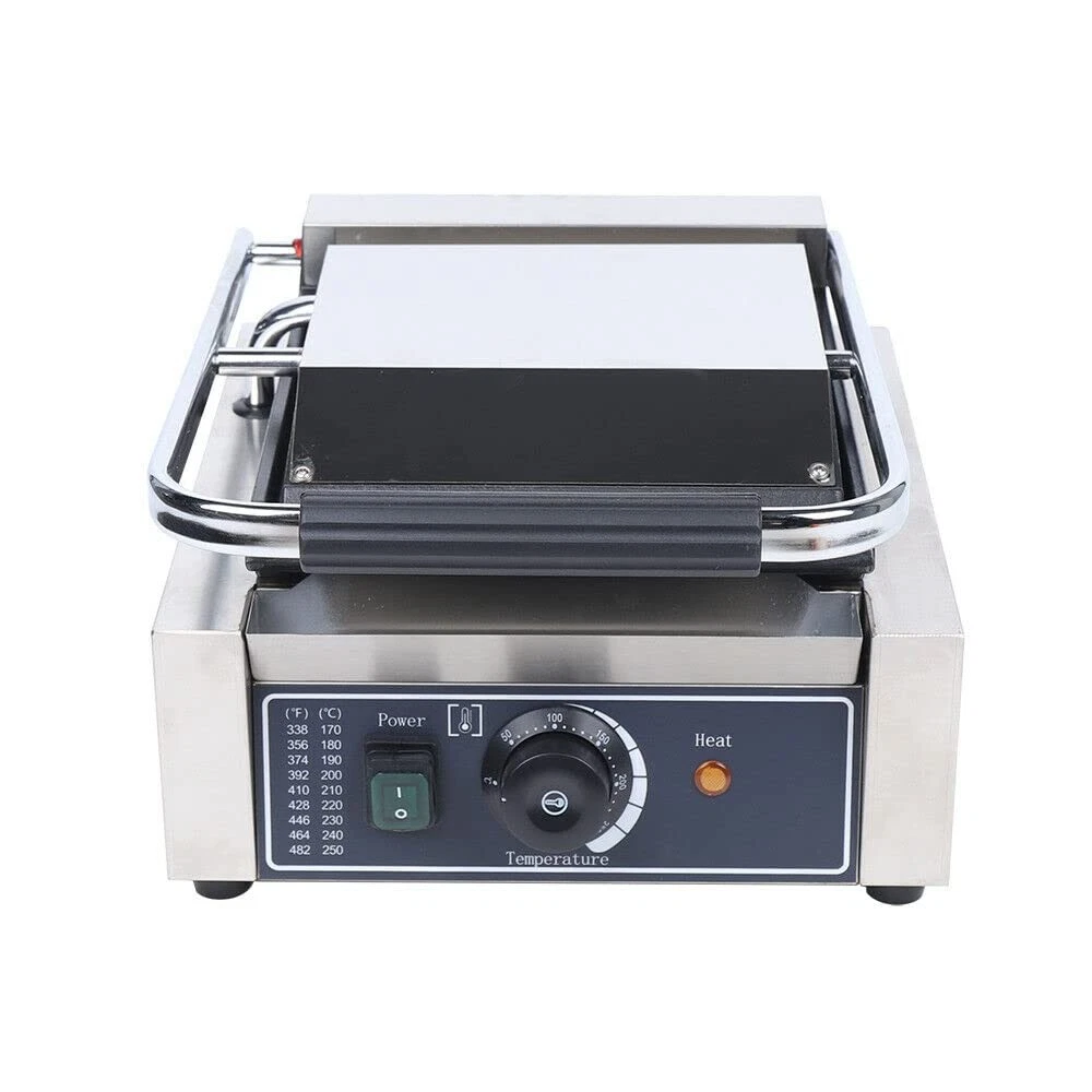 Commercial Electric Panini Press Grill Griddle Plate , Flat Sandwich Steak Maker