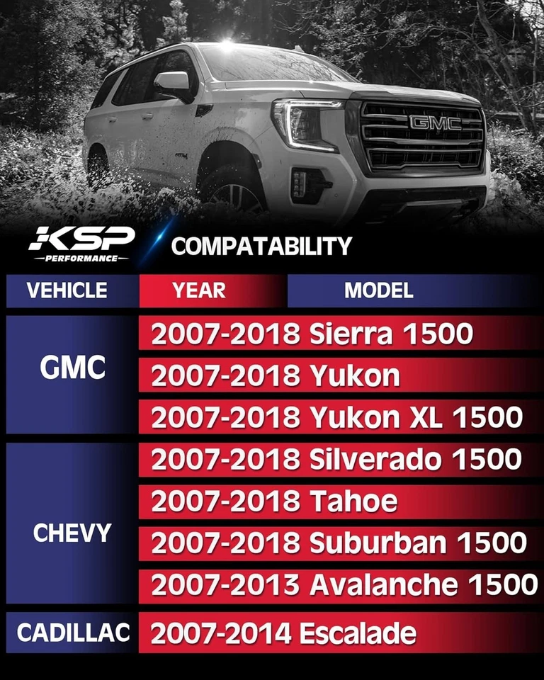 KSP Upper Control Arm & 3"F+2"R Lift Kit for 2007-2018 Chevy Silverado 1500 GMC - Image 2 of 4