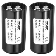 2 x Motor Start Capacitor 189-227uF/Mfd 250VAC 50/60Hz CD60 Run Capacitor