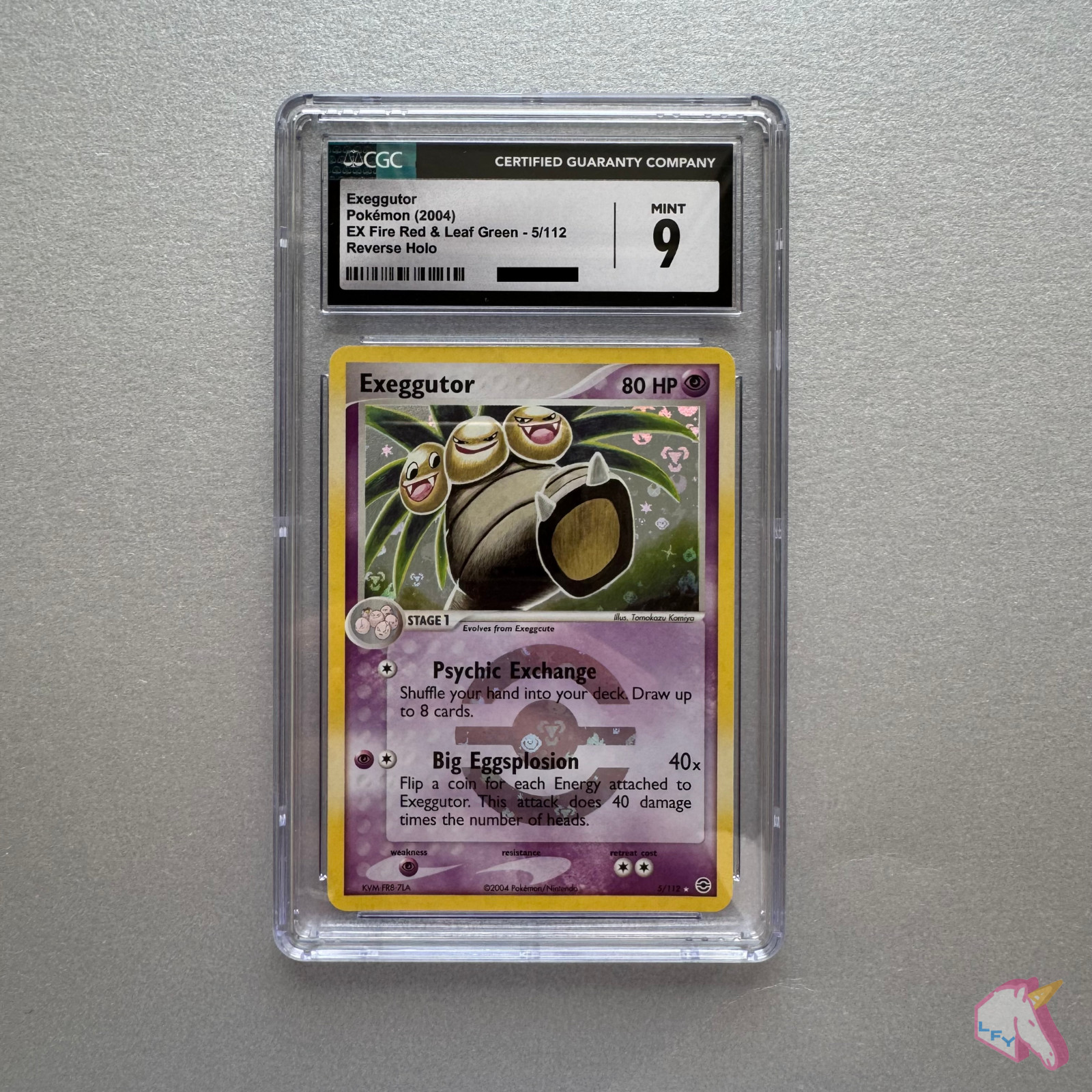 Pokemon Exeggutor (FL 5)-EX FireRed & LeafGreen-2004- Reverse Holo - ENG - CGC 9