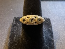 925 Sterling Silver Ring with 3 Topaz Stones Size 6.5