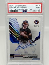 GUNNAR HENDERSON 2024 TOPPS PRISTINE BLUE AUTO #PA-GH 63/75 PSA 9 Orioles 