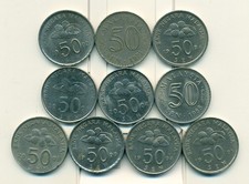 10 - 50 SEN COINS..MALAYSIA..1971/1988/1991/1998/1999/2001/2002/2004/2005