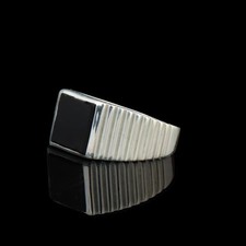 Natural Black Onyx Mens Ring 925 Sterling Silver Handmade Gemstone Jewelry Gift