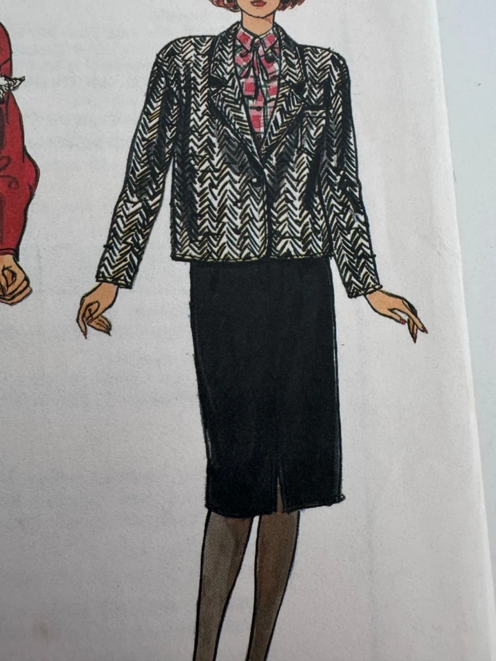 Vogue Sewing Pattern 9386 Misses Jacket Skirt Pants 1980s Fashion 14 16 18 Uncut - Image 3 of 4