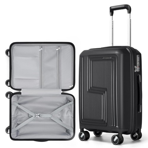 Cabin Suitcase 55cm 20in Airline Approved 360° Spinner Wheels TSA Lock Hard Shel