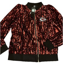 NFL Kansas City Chiefs Sequin Jacket -Ladies Medium-For Kelce/Swift Fan -Swiftie
