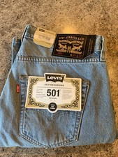 BNWT Levis 501 Skateboarding Blue Strong Straight Leg Button Fly Jeans 34W 32L