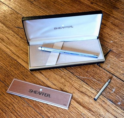 Vintage 1970s Sheaffer 440 Fountain Pen - Blue Barrel, Inlaid Nib W/ Converter