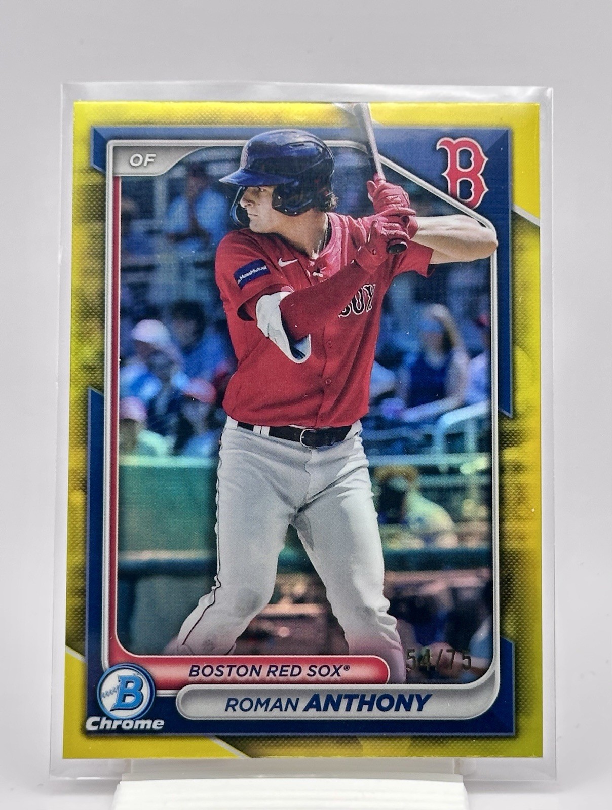 2024 Bowman Chrome - Prospects Roman Anthony #BCP-235 Yellow Refractor 54/75