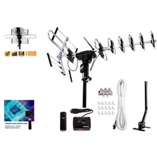 Outdoor Digital Amplified HDTV Antenna - up to 200 Mile Long Range,Directiona...