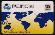 $25. World Map. International Calling. Phone Card