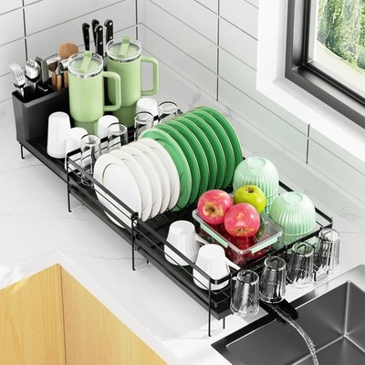 Large Dish Drying Rack, Expandable Dish Rack, Stainless Steel Dish Racks for
