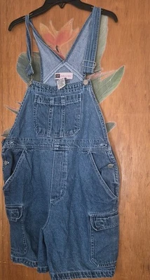 Girls Faded Glory 14/16 Denim Shorts Romper - Photo 1/4