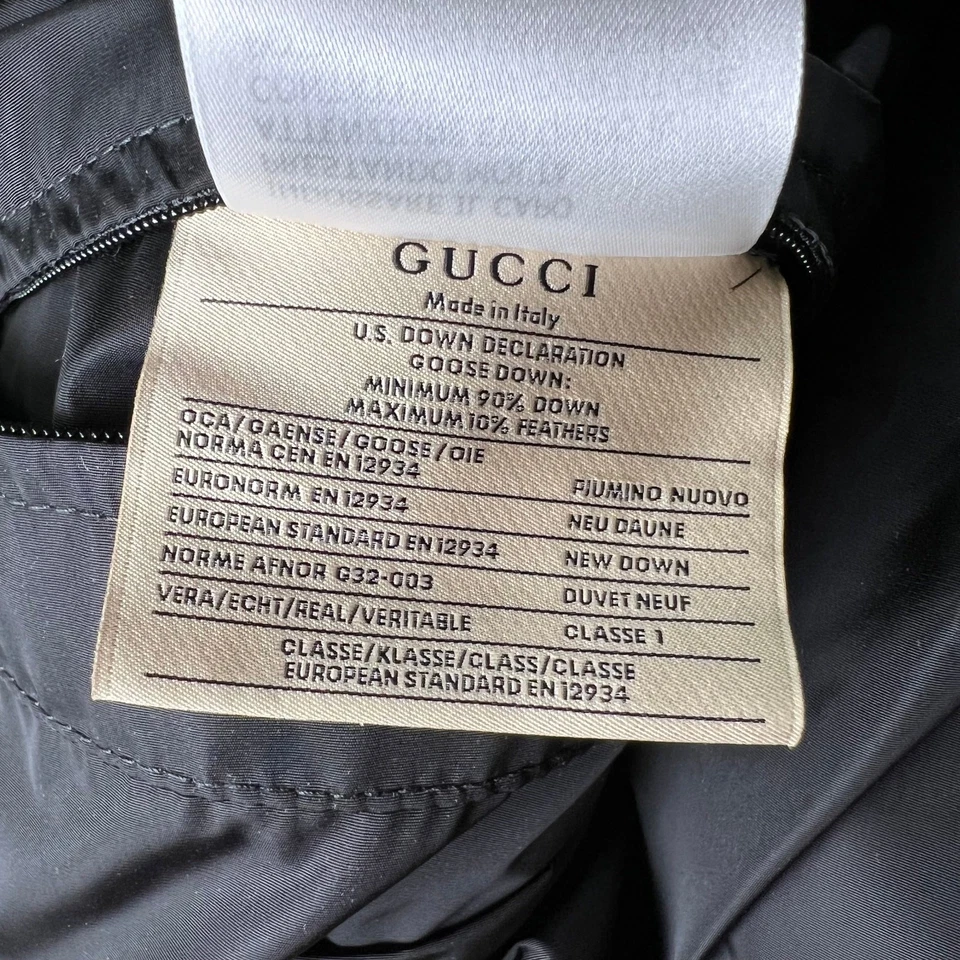Gucci Jacquard Nylon Quilted Puffer Jacket Size 46 25"x30" - Image 4 of 4