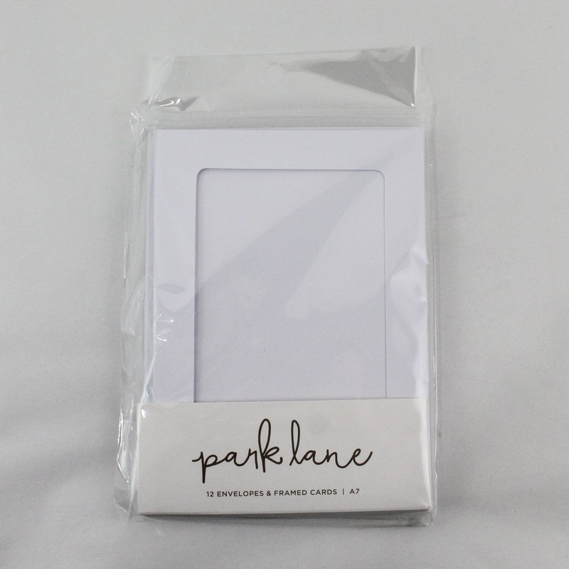 Set of 12 Park Lane Framed White 5"x7" Cards and Envelopes, New