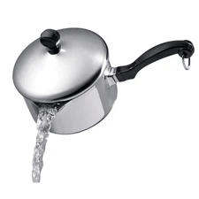 Sauce Pan with Lid and Pour Spout 1 qt. Stainless Steel Self-Basting Stovetop