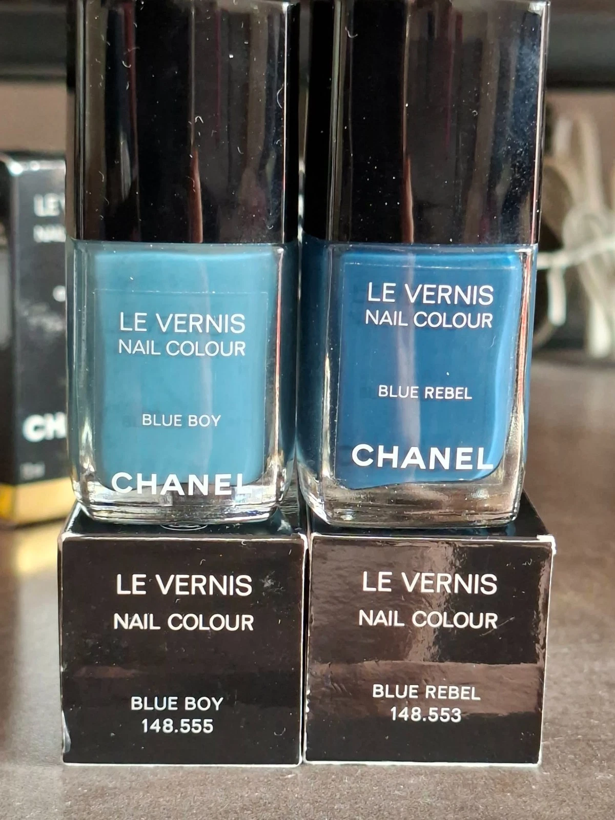 Set of 2 CHANEL Le Vernis Nail Polish- Blue Boy, Blue Rebel