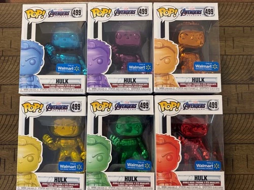 Funko Pop Marvel Avengers Endgame CHROME HULK 499 Walmart Exclusive Lot Set 6