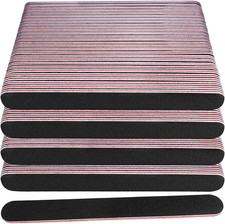 Nail Files Bulk 100 Pack , Professional Emery Board 100/180 Grit Nail File Doub